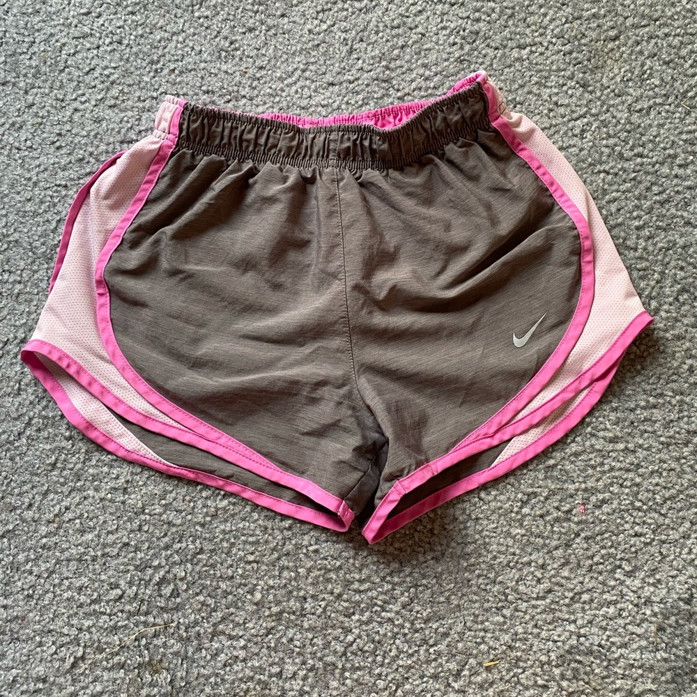 Grey and pink Nike tempo shorts, women’s size xs